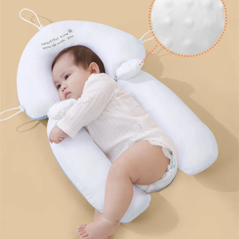 0-6ヶ月の新生児掛け布団枕ポリエステルで満たされた赤ちゃんの生地のためのさまざまな色の心地よい睡眠寝具