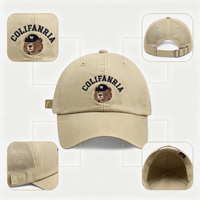 Casquette de baseball unisexe brodée motif ours, style coréen et américain, printemps-été, protection solaire extérieure, effet amincissant, casquette de papa