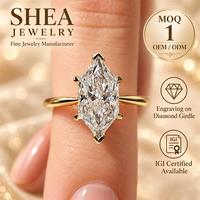 Bague de fiançailles solitaire personnalisée en diamant de laboratoire taille hexagonale 0,5-3 carats, monture à griffes, or jaune massif 10K/14K/18K, certifiée IGI VS VVS