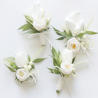 LO-1127 Corsage de mariage élégant blanc style Forêt pour Hôtesse, Cérémonien, Invités et Demoiselle d'honneur – Décoration de poignet