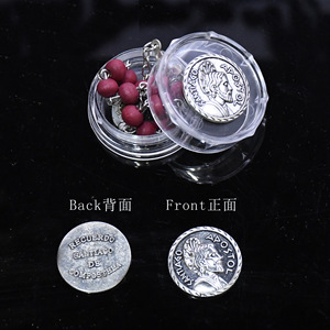 Boîte à chapelet miniature en plastique Santiago 1,8x3,6cm avec pièce métallique, emballage cadeau, boîte à bijoux, ensemble cadeau de tourisme culturel - Product Image 5