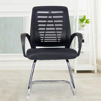 Fabricant Fauteuil de soutien lombaire à dossier moyen Chaise de bureau exécutive pour visiteur Chaise de bureau ergonomique en maille bleue pour le bureau