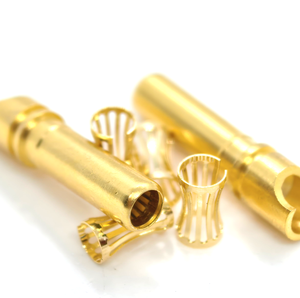 Tıbbi konektör için taç Insert dişi terminali ile 4mm altın kaplama kaynak terminali pirinç pim - Product Image 1