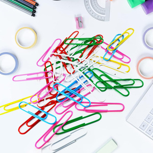 Colored Paper <b>Clips</b> 50Mm 100Pcs Boxed Office Supplies Plastic Coated Metal <b>Clips</b> For Documents And Papers - Product Image 2