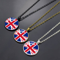 Drapeau du monde bijoux cristal dôme Cabochon pendentif noir collier pays drapeau lien chaîne drapeau National collier pour hommes