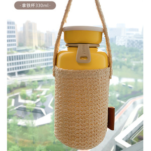 ปลอกแก้วสานจากฟาง, ปลอกขวดหวาย, ปลอกแก้วลาเต้/นม/แก้วกาแฟ, ปลอกแก้วชานมแบบสั่งทำพิเศษ - Product Image 1