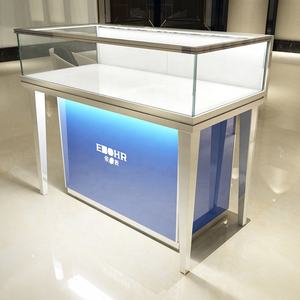 Vitrine de magasin de bijoux moderne haut de gamme 2024, <span class=keywords><strong>comptoir</strong></span> rond avec miroir, éclairage LED, pour la vente, le stockage et l'exposition - Product Image 2