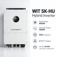 Convertisseur hybride Growatt WIT 5K-HU pour maison, batterie LiFePO4 basse tension 48V, protection IP65, montage mural