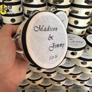 <span class=keywords><strong>Pandereta</strong></span> de diseño personal para fiestas de bodas, KTV respetuoso con el medio ambiente, venta al por mayor, celebración de <span class=keywords><strong>Navidad</strong></span>, tambor de 4 pulgadas a la venta - Product Image 3