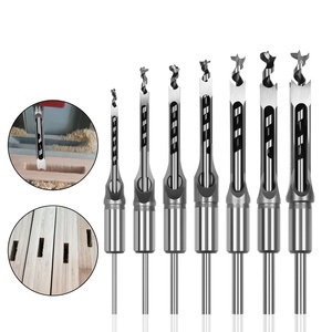 Juego de 7 Brocas Cuadradas para Madera, Broca para Espigas Cuadradas, Broca para Orificios de Llave para Máquina CNC, Herramienta de Taladro de Banco - Product Image 1
