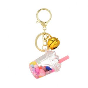 Cute Bubble Bead Iceberg Cup Key Chain Creative Quicksand Liquid Floating Acrylic Keyring Couple <b>Backpack</b> Pendant Keychain Gift - Product Image 6