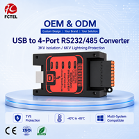 Convertidor USB Tipo B Industrial a RS485, Adaptador Serial de 4 Puertos con Aislamiento de 3KV y Protección Contra Rayos de 6KV