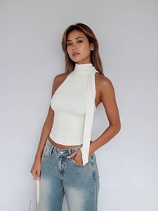 Camisetas <span class=keywords><strong>sin</strong></span> Mangas para <span class=keywords><strong>Mujer</strong></span>, Estilo Informal, con Botones, <span class=keywords><strong>sin</strong></span> Costuras, Acanaladas, Modernas, Bonitas, <span class=keywords><strong>sin</strong></span> Mangas, de Verano, a la Moda - Product Image 4