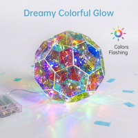 Boule LED prismatique irisée, alimentée par 3 piles AA, en PET, 8 modes de changement de couleur, à suspendre, pour Noël, mariage, décoration, cadeau, OEM, OD