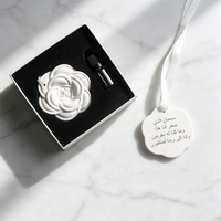 Diffuseur de parfum d'ambiance en plâtre, diffuseur à bâtonnets parfumés, désodorisant de voiture suspendu en céramique et porcelaine, fait main, de luxe et personnalisé, en forme de fleur