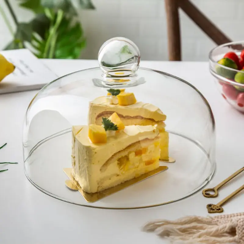 2021 סיטונאי עבודת יד קריסטל גזע זכוכית כיפת עוגת כיסוי עוגת stand