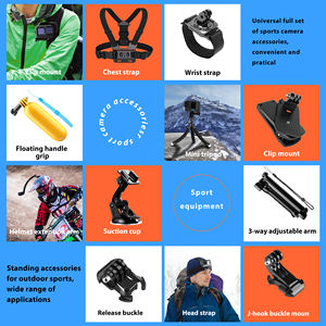 Kit de Accesorios para Cámara de Acción HONGDAK 65 en 1, Correa de Montaje, Palo Selfie, Soporte para Motocicleta, Compatible con <span class=keywords><strong>Go</strong></span> <span class=keywords><strong>Pro</strong></span> <span class=keywords><strong>Hero</strong></span> 13 12 11 10 9 8 <span class=keywords><strong>7</strong></span> - Product Image 5