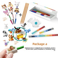 Set Blok Bangunan Mini 12-Piece dari Plastik ABS Kreatif STARMERRY, Mainan Edukatif STEAM Model Hewan Tema Alam, Hadiah untuk Anak Usia 5-7 Tahun