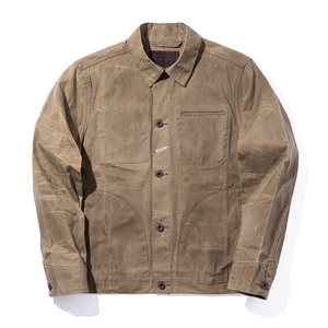 Vêtements de travail pour hommes <span class=keywords><strong>Qingtian</strong></span>, style américain, toile de coton épaisse vintage jaune-ochre, Amekachi, enduite d'huile, imperméable - Product Image 5
