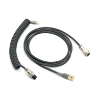 Alta calidad de una sola manga GX12 Aviator Mini Micro Sprial en espiral Tipo-C Cable USB para teclado mecánico