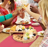 Plateau à fromage en bambou avec couteau, grand, pliable, 18 pouces, plateau tournant en bois pour charcuterie, plateau de service pour fromage, viande, vin