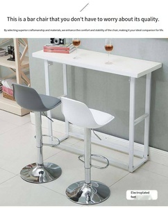 Silla de Bar Ajustable en Altura, Base Cromada, Giratoria, con Cojín de Esponja para Bares Domésticos y Tabernas Comerciales - Product Image 6
