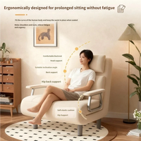 Sofá Cama Multifuncional Vintage, Plegable y Extensible, Tres Modos, Sofá Individual Tipo Nube para Sala de Estar