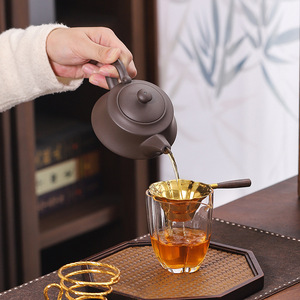 Kung Fu <b>Tea</b> Filter 304 Stainless Steel Petal Shape Gold Silver <b>Tea</b> Strainer For Afternoon <b>Tea</b> <b>Sets</b> - Product Image 3