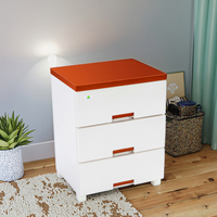 Armoire de rangement modulaire en plastique OEM, 3 compartiments, armoire colorée pour chambre à coucher, pour enfants et adultes