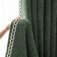 Rideau occultant jacquard floral opulent pour l'été, lavable en machine, idéal pour chambre et salon