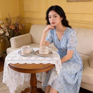 أكواب سيراميك ملونة من الحجر الصيني بأسلوب أمريكي مع صحون للقهوة - عرض ساخن - Product Image 4