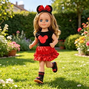 Set di Vestiti Morbidi per Bambole MSYO, Outfit <span class=keywords><strong>Minnie</strong></span> in Poliestere con Fascia per Capelli, Abiti per Bambole da 18 Pollici, Regalo Promozionale Personalizzato - Product Image 2