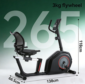 Hoogwaardige indoor fitnessapparatuur multifunctionele magnetron spinning ligfiets met LCD display en stalen frame - Product Image 6