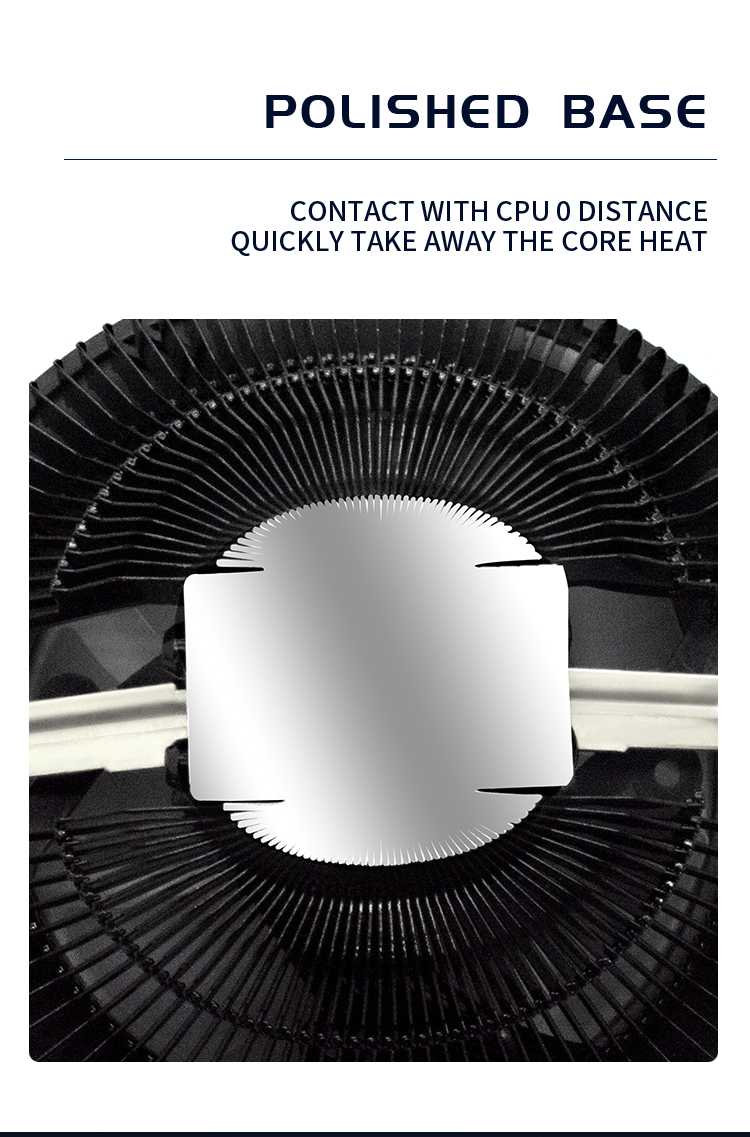 Computer multi-platform CPU radiator black heat sink RGB cool fan downblow mute 12CM streamer support 115X 1200 1700 AM4