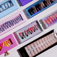 Vente en gros de faux ongles roses mignons en gel souple, effet brillant, style stiletto, de luxe, à presser, avec emballage, 32 pièces