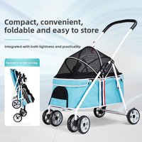 Poussette pliable de luxe 2026 pour chat et chien, chariot de transport pour animaux de compagnie, idéal pour les voyages en avion