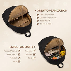 Sac de sport de plein air Pickleball Sac de raquette de tennis matelassé Sac à dos Sacs de tennis pour femmes hommes - Product Image 4