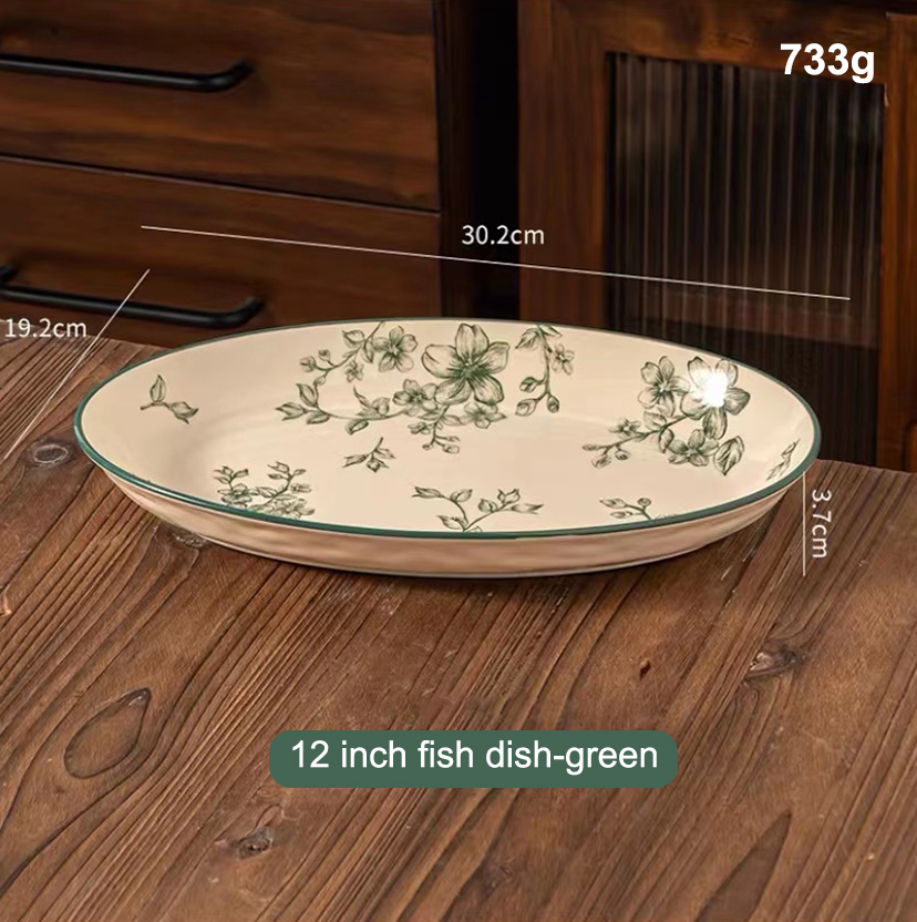 12 inch fish plate green