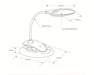 Kính lúp thắp sáng trên giá đỡ đèn kính lúp 3X/8X có đèn lúp để đọc, may, sở thích - Product Image 3