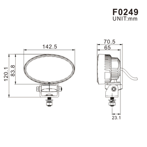 Lampe de travail LED ovale de 5,5 pouces avec 2 supports, faisceau spot/inondation de 40 W, lampe de travail LED pour Case IH 87584890 - Product Image 2