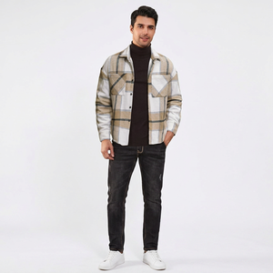 Mens Flannel Plaid Shirt Jacket with Pockets Camp Fleece Lined Shirt Winter <b>Coats</b> Thick Outwear Winter Men Plaid Flannel Shirts - Product Image 1
