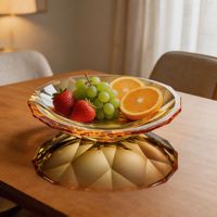 Luxe K9 Kristallen Glazen Fruitplateau, Prachtig Gefacet, Handgemaakt, Gepolijst, High-End, voor de Woonkamer, Koffietafel, Snacks, Snoep, Thee