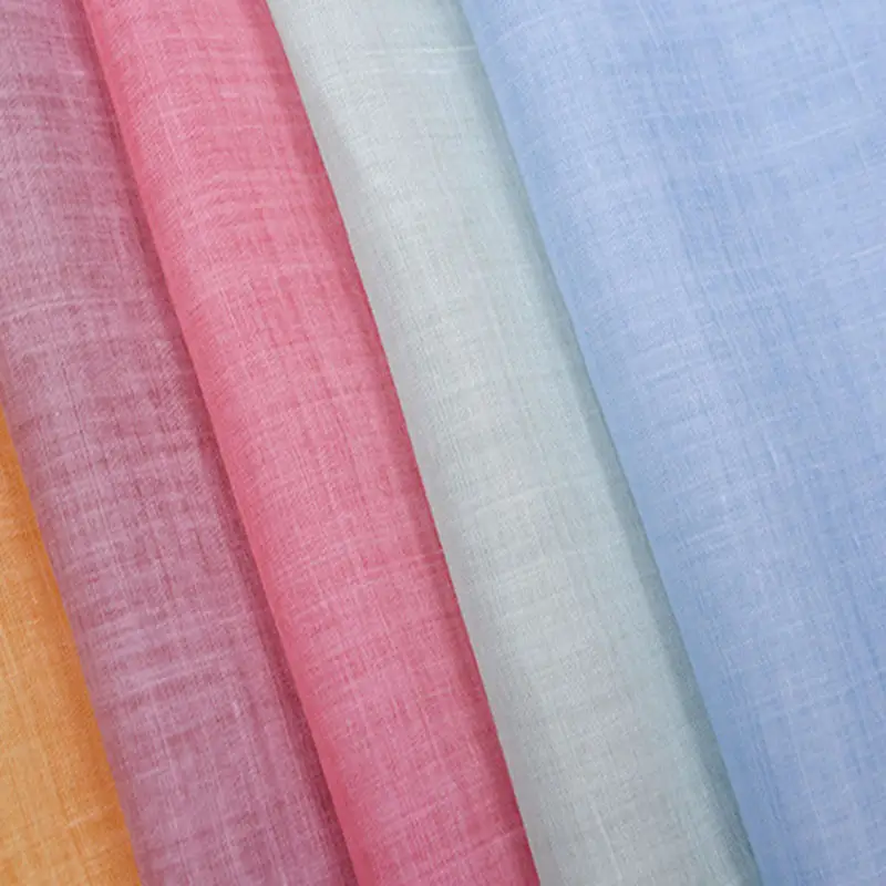 Бесплатный образец, тонкая натуральная льняная ткань 42*42 без рисунка, 100%, ramie 100, для рубашек, оптовая продажа