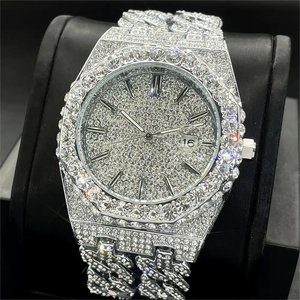 2025 Luxury Men Watches Waterproof Brand Hip Hop Iced Out Diamond Watch Men Double Layered Cuban Chain Quartz <strong>Clock</strong> for Male - Product Image 4