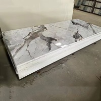 Haut brillant 3mm UV PVC panneau mural Flexible PVC marbre feuille Faux MarbleLook revêtement mural pour décoration murale intérieure