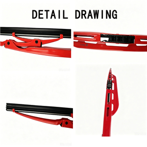 Spazzole tergicristallo KCTION 2026 con telaio in metallo cromato rosso, universali con attacco a U, per auto, da 14 a 28 pollici, per tutte le stagioni - Product Image 4