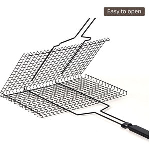 Rổ Nướng BBQ Chống Dính Lưới Nướng Cá BBQ Cầm Tay Bằng Gang Giỏ BBQ Có Thể Gập Lại - Product Image 3