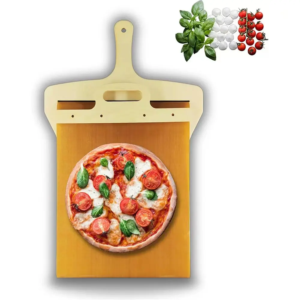 Küchen backwerk zeug überträgt Pizza paddel mit Griff Pizza Spatel Paddel Essential Wooden Sliding Pizza Peel