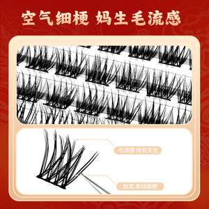 Faux cils 10 rangées style croisé épais et recourbés effet 3D fabriqués à la machine fibres importées bouquets individuels pour les Européennes et Américaines - Product Image 5