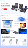 Tablet Layar Sentuh Ganda Baru 14 inci 10,5 inci Intel N95 Laptop Win11 360 Yoga Tipe-C Flip Netbook Hiburan